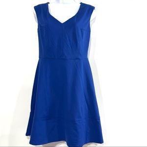 Cynthia Rowley Blue V-Neck Scoop Neck Sleeveless Dress